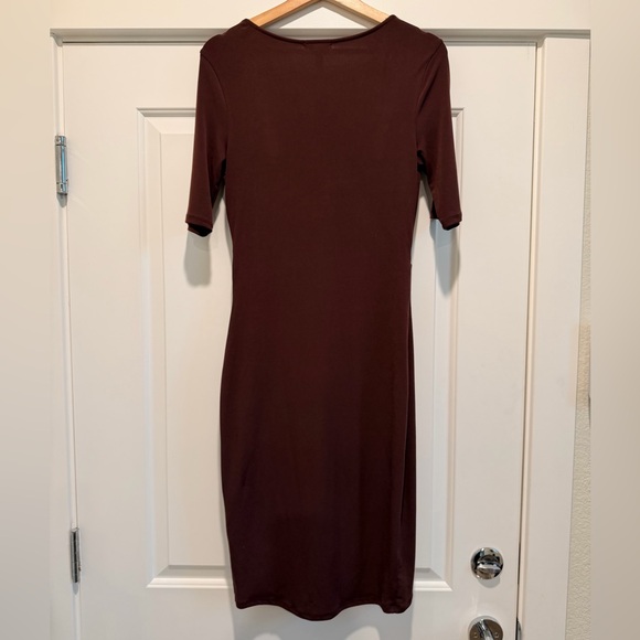 Leith Deep Purple Midi Wrap Dress - Picture 3 of 5